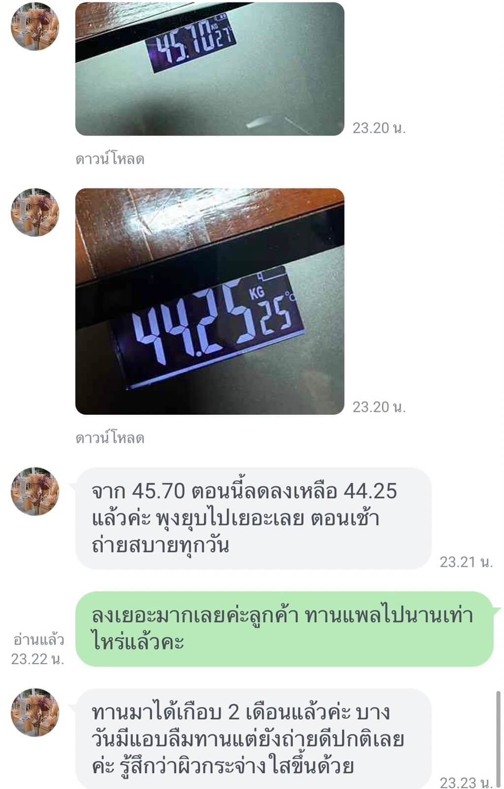 ผลลัพธ์จากการทานแพลไฟเบอร์